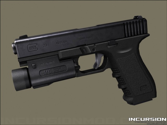 Glock 20 mit Lichtaufsatz - Render