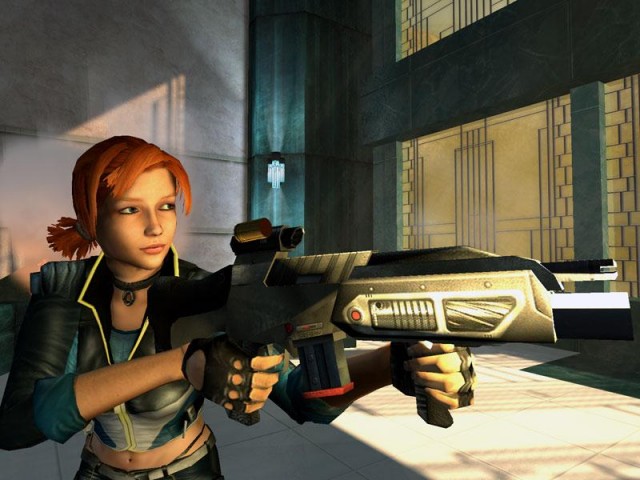 Jessica mit ihrer Waffe