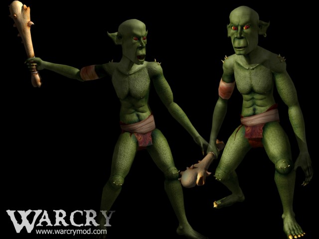 Render: Goblin mit Waffe