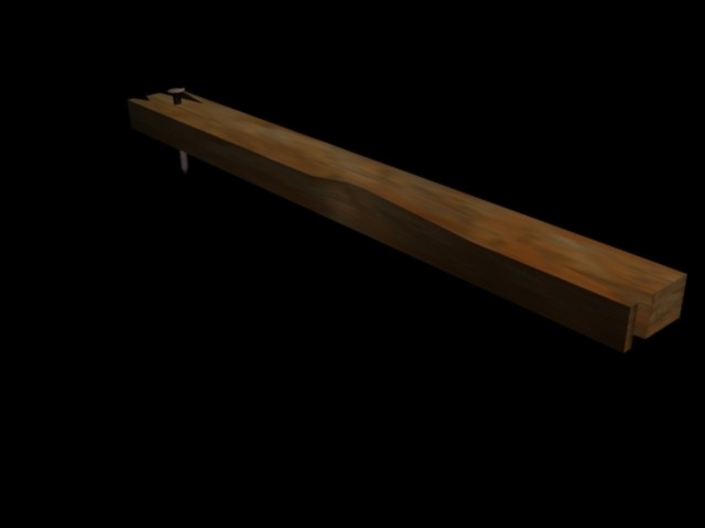 Ein Brett mit einem Nagel. Wer h�tte es gedacht.