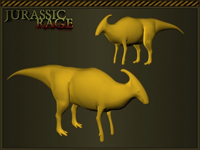 Parasaurolophus ungeskinnt