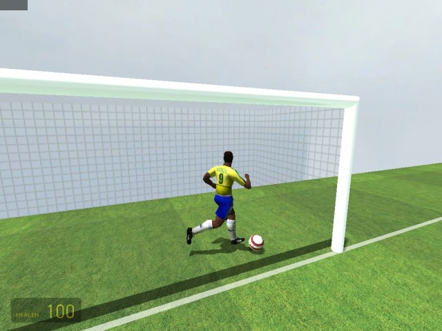 Spieler mit Ball im Tor