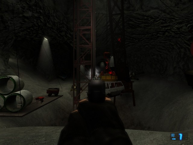 Ironsight-Sicht der Pistole auf dm_mine