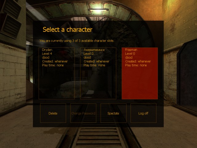Modular Combat Charakterauswahl