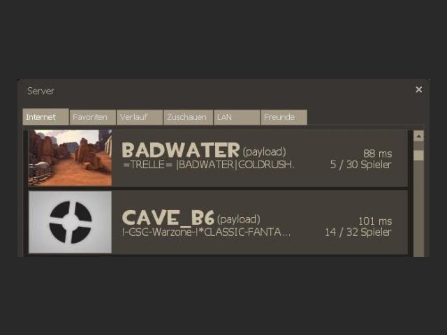 "Quick List" im Server-Browser von Team Fortress 2 (klein)