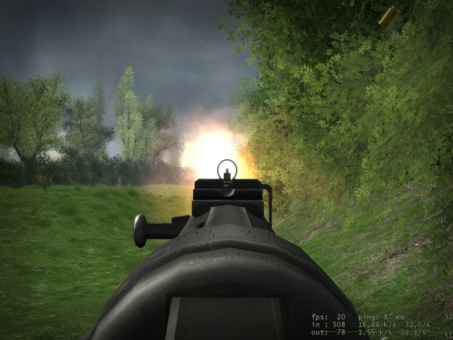 Bei Dauerfeuer verzieht die MP 40 stark.