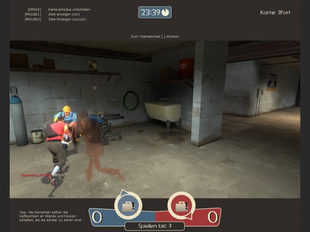 TF2 2fort: Engineer und Sentry gegen Angreifer