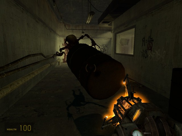 Die verlassene Kelleranlage ist von Zombies bevlkert und wir haben nur unsere Gravity Gun.