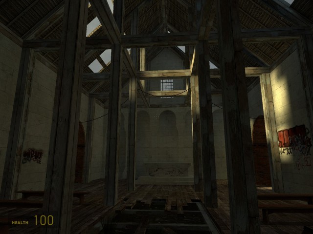 eine verlassene Kirche