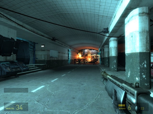 Ein Schutzschild der Combine hlt weitere Zombies auf.