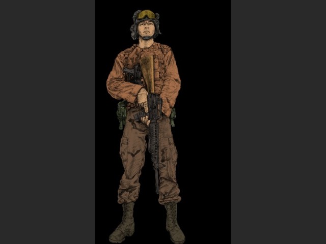 Concept Art eines amerikanischen Soldaten