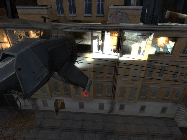 feuernder Helikopter
