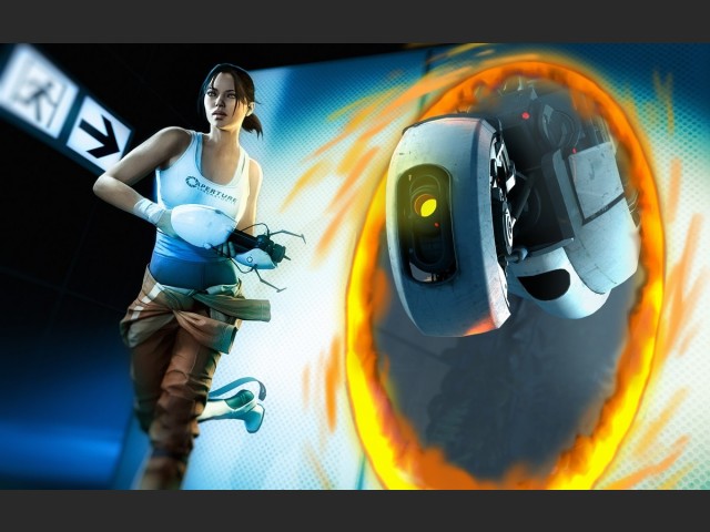 Chell und GLaDOS