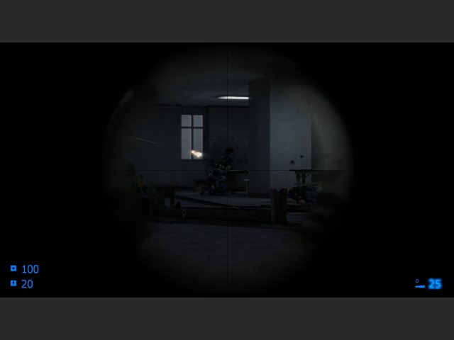 Ein Terrorist geht zu Boden.