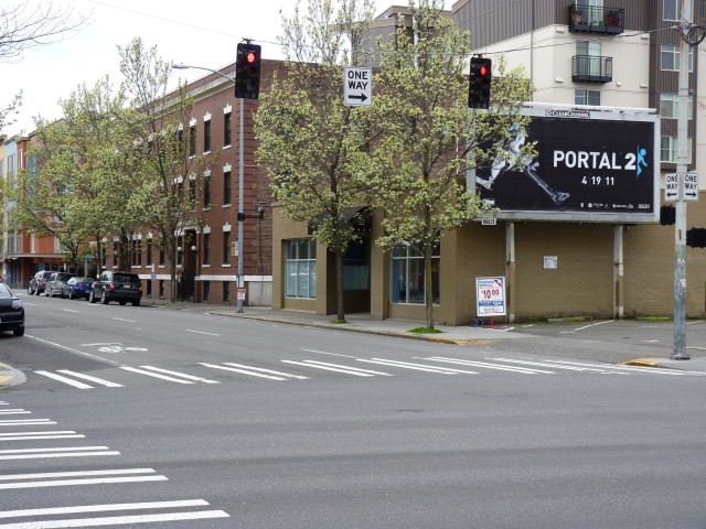 Portal 2-Werbung in Seattle