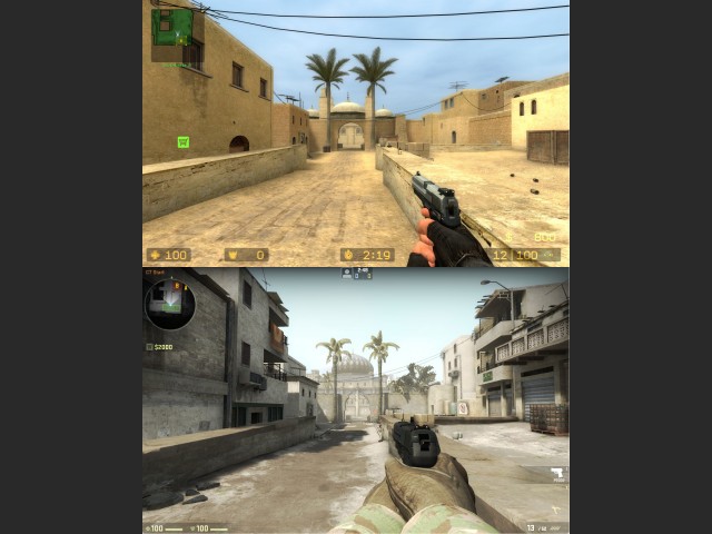 Vergleichsbild: CS:S und CS:GO (de_dust)