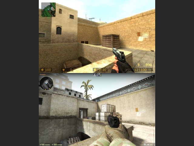 Vergleichsbild: CS:S und CS:GO (de_dust)