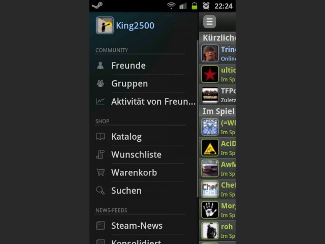 Steam Mobile auf Android Smartphone Men