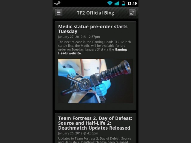 Steam Mobile auf Android Smartphone News-Reader