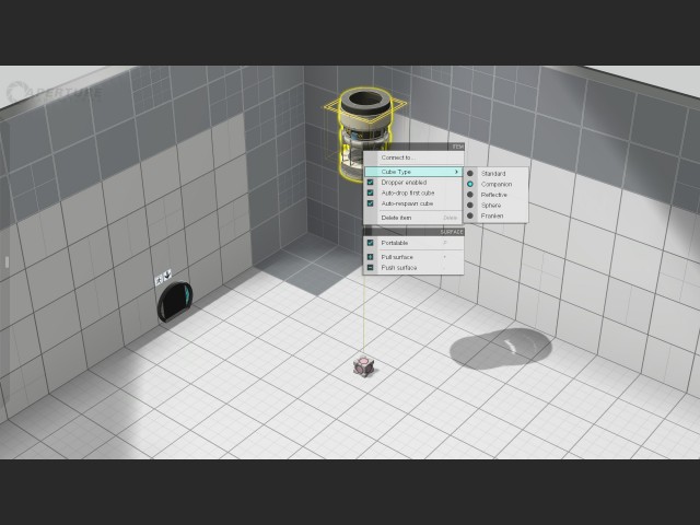 Beim Dispenser lsst sich auswhlen welche Art von Wrfel er ausspuckt