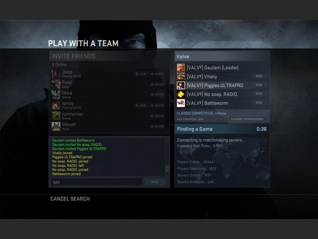 Neues Matchmaking-Men fr Teams