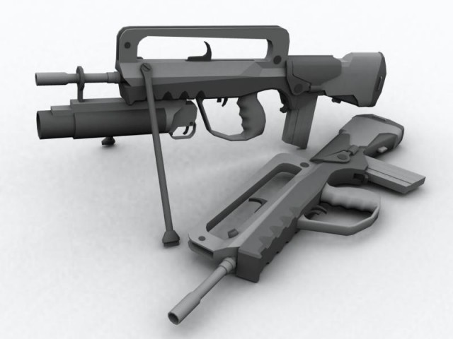 Famas Modell mit Zweibein