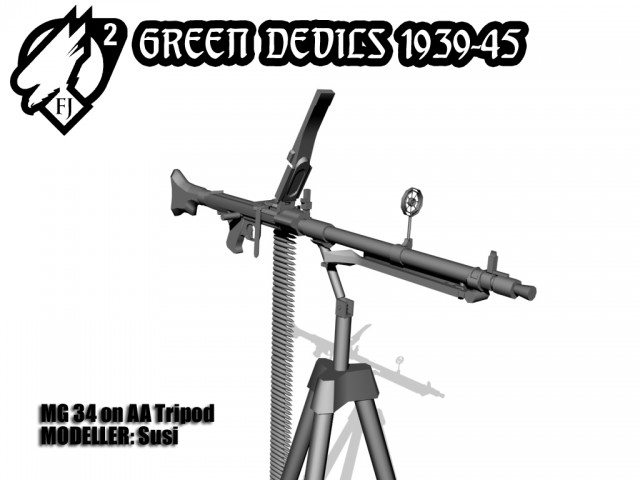 MG 34 Machine Gun on AA Tripod