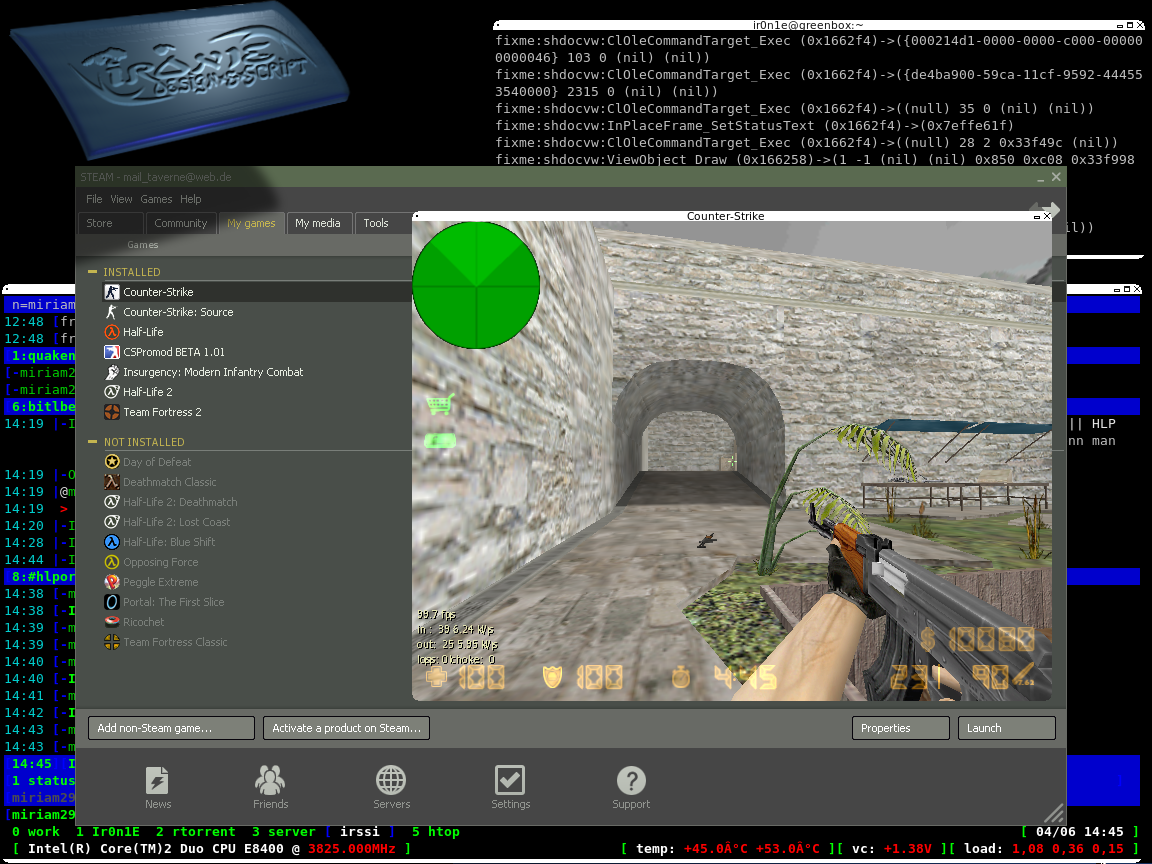 linux wine steam cs16