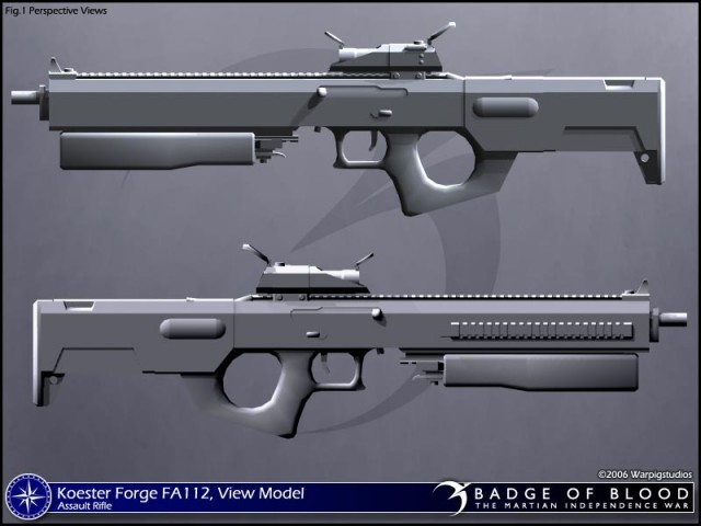 Model-Render der Koester Forge FA-112 Assault Rifle