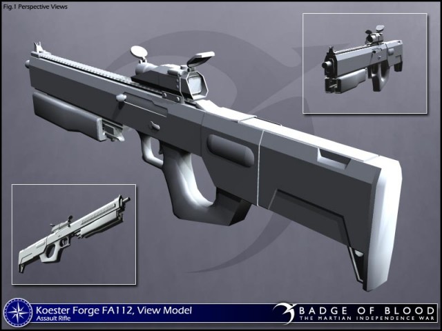 Model-Render der Koester Forge FA-112 Assault Rifle