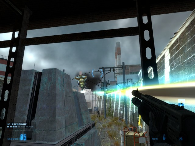 Kampf gegen ein Gunship