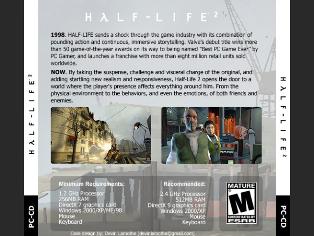 CD Half-Life 2 Inlay (back) by Devin Lamothes