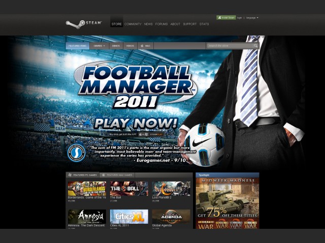 Football Manager 2011 Steam-Promotion