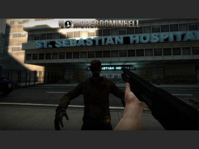 Zombie vor dem Krankenhaus