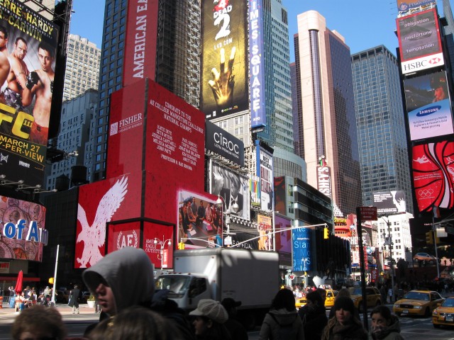 Werbeplakat am Times Square in New York