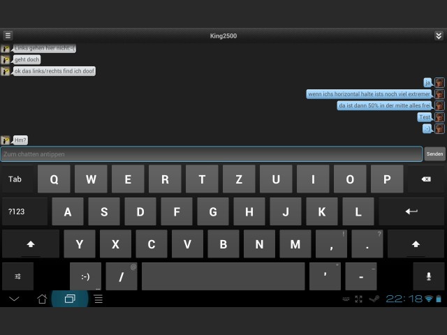 Steam Mobile Chat auf Tablet