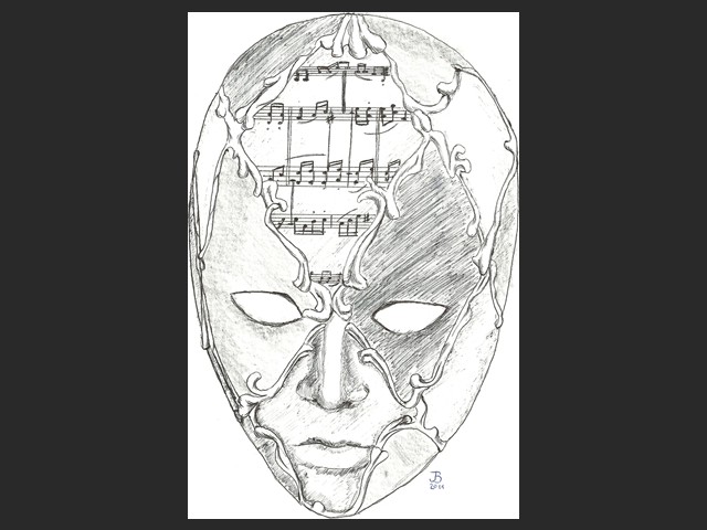 Zeichnung einer venetianischen Maske