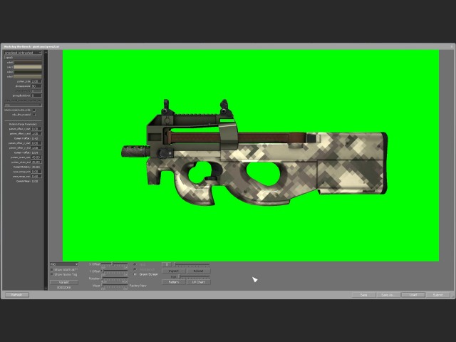 Werkbank: P90 im Greenscreen