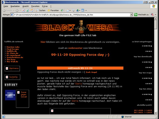 Blackmesa.de 1999